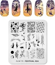 KADS Nail Stamping Plate Chinese Valentine's Day Nail Art Stamp Template DIY Image Template Manicure Stamping Plate Stencil Tools (Festival Style)