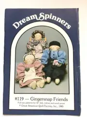 "Gingersnap Friends" Full size patterns for 30" doll, clothes and small goose