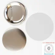1-3/4" 44mm Metal Pin Back Button 100 Sets/Pack Metal Base Badge
