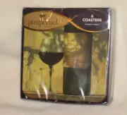 Pimpernel Coasters Wine Shadows Set of 6 Glasses Bottle NIB Sealed