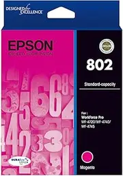 Epson 802 - Std Capacity DURABrite Ultra - Magenta Ink Cartridge for WF-4720 WF-4740 WF-4745, Single Pack, C13T355392