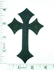 Divine Cross Embroidered Patch - Religious Biker Applique for DIY Iron On/Sew On
