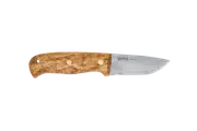 Helle Wabakimi - 84mm High-alloy Sleipner Tool Steel Knife (Curly Birch Handle with Leather Sheath)