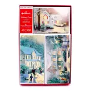 Hallmark Thomas Kinkade Boxed Christmas Cards Assortment, Snowy Houses (40 Cards