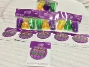 Six Mardi Gras (Fat Tuesday) Buttons Forty-Eight Shot Glasses