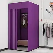 Portable Clothing Store Fitting Room with Shading Curtain Purple L85xW85xH200CM