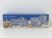 Vtg Sun Country Double Old Fashioned Frosted Acrylic 14 oz Set of 4 - Seashells