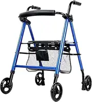 Steel Rollator Walker with Seat and Wheels - Rolling Walker for Seniors - Walker Supports 350lbs, Foldable Walkers for Seniors Electric Wheelchair Transport Rollator Walker