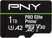 PNY - 1TB Pro Elite Prime Class 10 U3 V30 A2 microSDXC Flash Memory Card, 200MB/s, Class 10, U3, V30, A2, 4K UHD, Full HD, UHS-I, Micro SD
