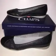 CHAPS "Calida" Women's Slip-On Flats Shoes "BLACK" Tumbled Size 9.5B NEW BOXED