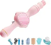 Colorful Smoke Bubble Machine & Elastic Magic Wand, Interactive Fog Bubble Machine, Elastic Bubble Fog Wand for Party, Fun Indoor Outdoor Accessories, Lightweight Design (Pink)