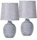 2-Pack BRUBAKER Table or Bedside Lamps - Gray - Ceramic Base - 10.6 Inches