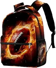 Travel Backpack,Small Backpack,Carry on Backpack,American Football and Fire,Backpack, D0mb5efjjwmo, 11.5x8x16 in