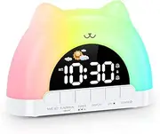 AMIR Kids Alarm Clock, Sunrise Alarm Clock with RGB Night Light & Music USB Charger, 10 Soothing Sounds, 11 Colour Mood Lamp, Snooze Function, Memory Backup for Girls Boys Teenagers