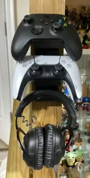 XBOX Series PlayStation PS5 2 Controllers and Headset Wall Mount Holder Stand