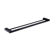 Amelie Square Double Towel Rail 600mm Matte Black BDO4624DMB