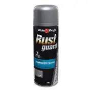 White Knight RUST GUARD Topcoat Hammered Finish Spray Paint SILVER, 350g