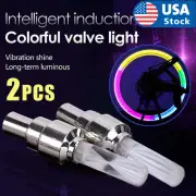US 2Pcs Valve Stem LED CAP for Bike Bicycle Car Motorcycle Wheel Tire Light lamp