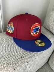 Exclusive New Era Chicago Cubs Hat Sangria Club Size 7 1/2 Grey UV Fitted