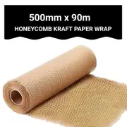 Honeycomb Kraft Paper Wrap Protective Packaging 500mm x 90m Stretched Length