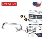 Elegant Chrome Wall Mount Sink Faucet with 12'' Swivel Spout - Easy Installation