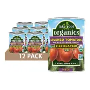 Fire Roasted Crushed Canned Organic Tomatoes 14.5 Oz Can (Pack of 12 Cans)