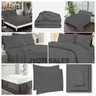 100% Cotton 1000 or More Thread Count Select Bedding Linen Grey Solid
