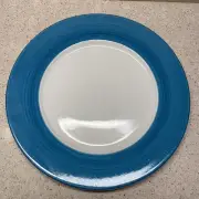 Old Time Pottery Ceramic Band Plate Blue 8”