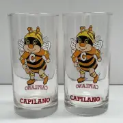 CAPILANO Honey Bee Collectible Glass 2pcs - 13cm Rollerblading Honeybee Limited