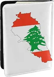 [JEJEA] Lebanon Flag Map Print Travel Organizer Credit Cards Case Passport BookPassport Holder Cover Wallet forTraveling,, Black, One Size