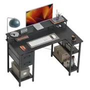 L Shaped Computer Desk with Monitor Stand & Shelves, 47 Inch Corner Home