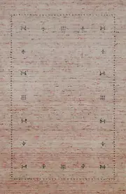 Unique Vibrant Rug Handmade Wool Gabbeh Carpet 4x6 ft.