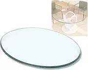 16" 20" 18" 24" Clear Glass Table Top Round, Stable Tempered Glass Table Tops W/Beveled Edge, Replacement Tabletop for Patio Coffee Garden(450mm/17.7")