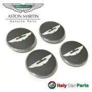 Wheel Center Caps Aston Martin Vantage Rapide Vanquish DB9 DBS Grey x Black Logo