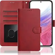 IMEIKONST for iPhone 16 Pro Max Wallet Case with Credit Card Slots RFID Blocking, Premium PU Leather Flip Folio Bookstyle Shockproof Cover Women Men for iPhone 16 Pro Max. Red WGN