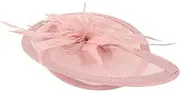 [Ipetboom] Vintage Fascinator Headband for Women Elegant Tea Party Hat Durable Hair Accessory with Plume Design for Weddings Banquets and Special Occasions Fashionable Headpiece Blush