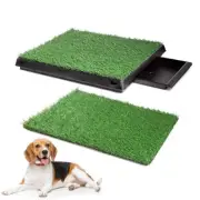 Indoor Dog Pet Potty Training Portable Grass Mat Toilet Large Loo Pee Pad Tray