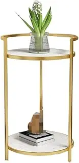 Exquisite Bedside Cabinets Home Phone Table, Golden Marble Coffee Table Coffee Shop Bookstore Reading Table It Can Move Size: 70 * 40 * 60CM Side Desk (Color : D, Size : 70 * 40 * 60CM)