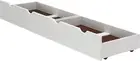 White Wood Underbed Storage Drawers on Wheels - Bedroom Dresser Organizer Shelf