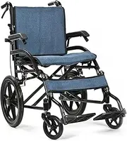 Rolling Walkers Portable Wheelchair Transit Travel Chair Lightweight Folding Convenience Self Propelled Elderly Children with Disabilities Self-Propelled Wheelchair