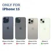 iPhone 15 Rear Camera Lens Protector - Anti-Fingerprint Coating, Best Quality, Compatible with Wide Camera Cutout Cases-Graphite