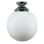 Opal Gloss Sphere 10&quot; Shade w 4 1/4&quot; Chrome Batten Fix Light