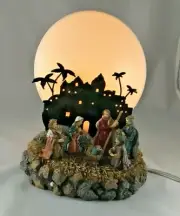 Nativity Scene Lamp Shadow Caster Unique Night Light Manger With Figures New