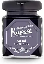 Kaweco Ink Glass 50 ml | Midnight Blue | Vegan Cruelty Free Water Soluble Sustainable | Calligraphy Lettering Writing Ink
