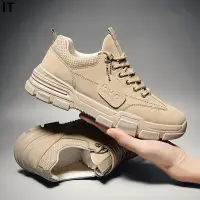 在飛比找蝦皮購物優惠-2021新款英倫風沙色馬丁鞋韓版時尚工裝休閒鞋質感皮革男生運