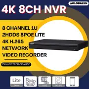 8CH 1U 2HDDs 8PoE Lite 4K H.265 NVR UP TO 8MP DHI-NVR2208-8P-4KS2