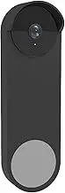 Silicone Doorbell Case Google Nest Hello Doorbell (Wired） 2022 Cover Weatherproof Protective Nest Doorbell Silicone Skin Case (Black)