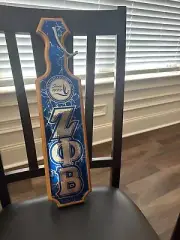 Beautiful Glass Distressed Zeta Phi Beta Sorority, Inc. Paddle with Logo