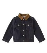 [Bonpoint] Bonpoint Eddis corduroy-trimmed denim jacket Y 14 blue