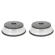 2x Tovolo Microwave Collapsible Plastic Food Cover Protector Round Charcoal